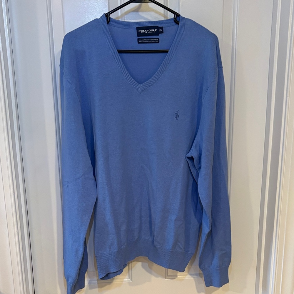Polo by Ralph Lauren Sky Blue V-Neck Sweater